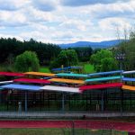 Cubrición de las pistas de padel y graderío